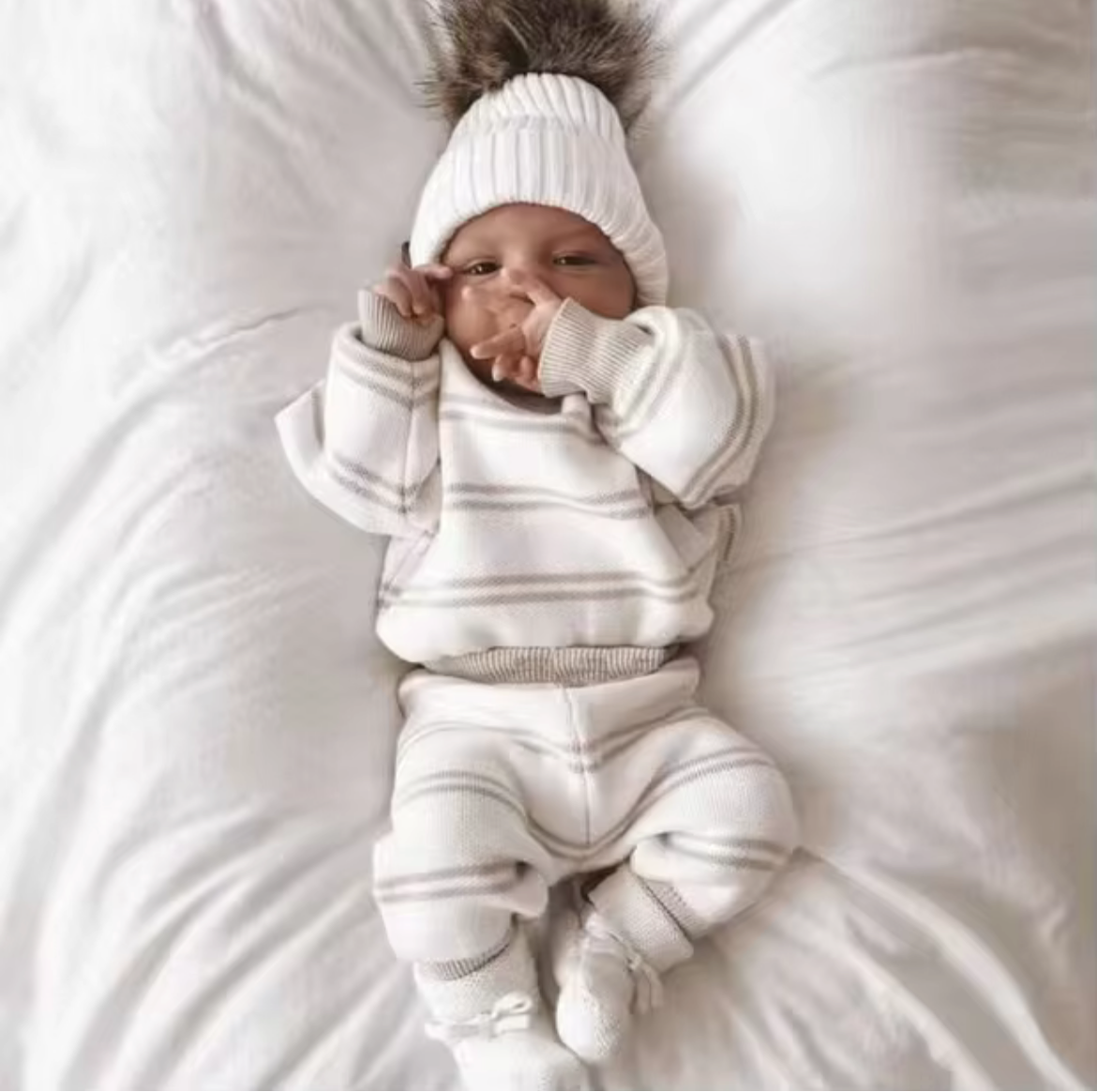 Grey Stripe Lounge Set