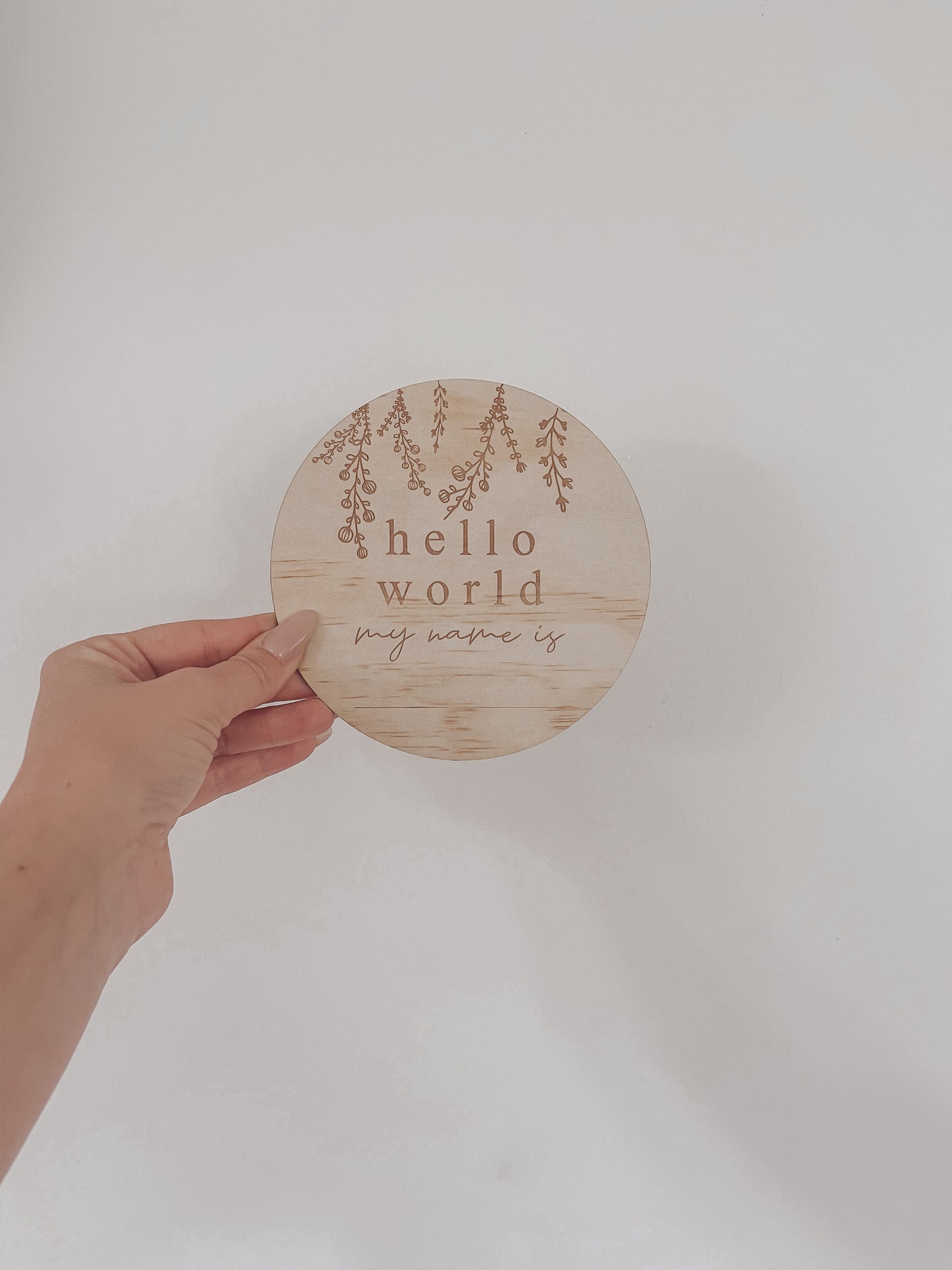 Hello World Floral Plaque